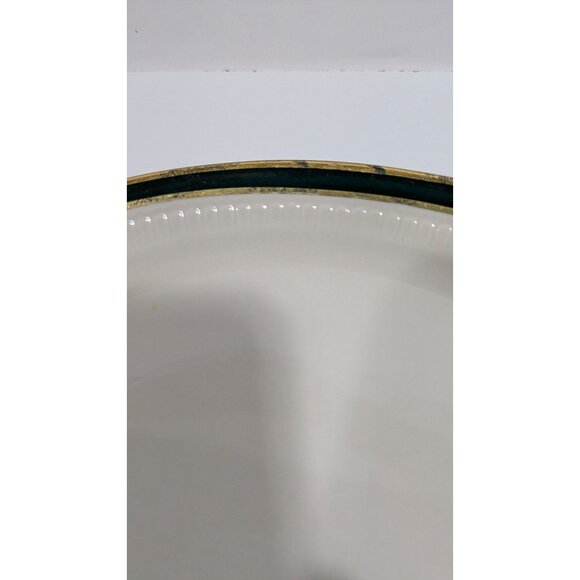 Vintage Syracuse China Oval Serving Platter Green Gold Trim - Picture 8 of 12